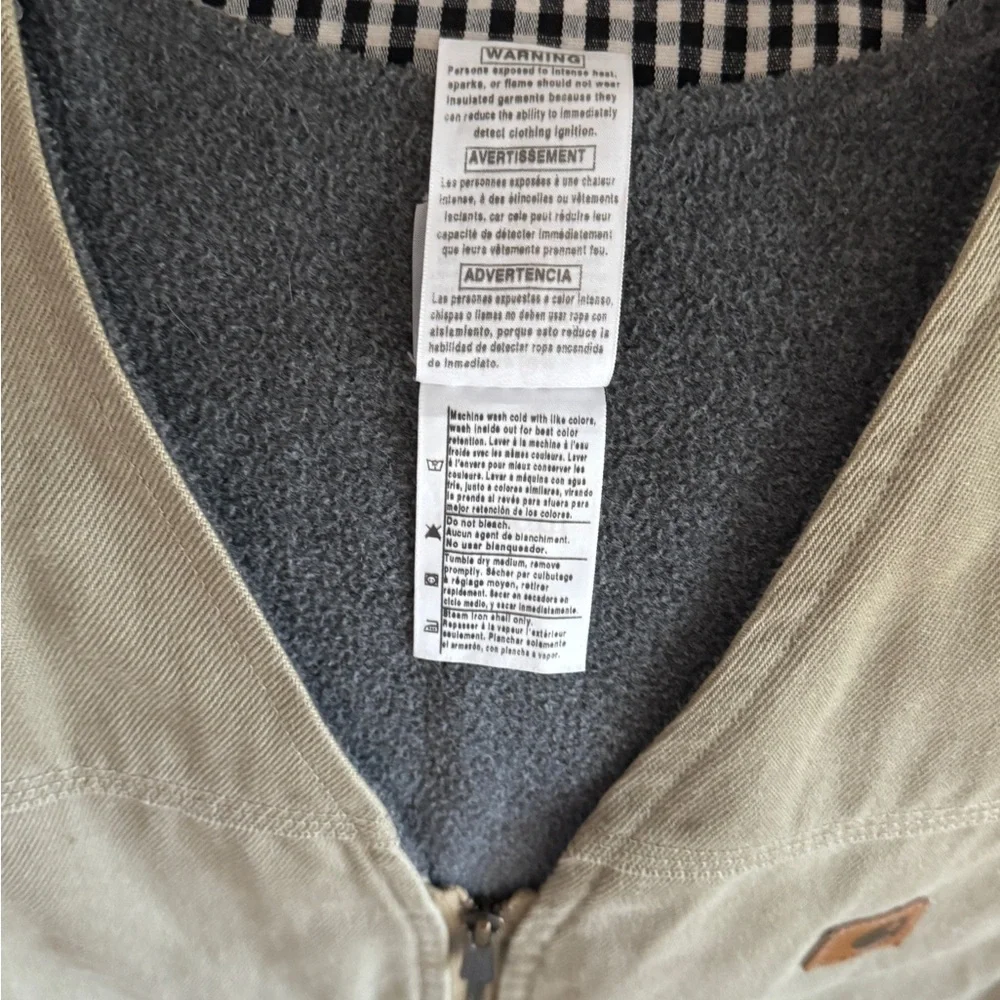 Vintage Y2K Carhartt Sherpa Lined Canvas Zip Vest Size XL